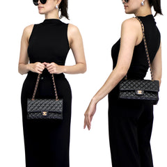 Medium Double Flap Caviar GHW S30
