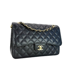 Jumbo Double Flap Caviar GHW S25