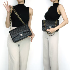 Jumbo Double Flap Caviar GHW S31