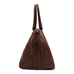 Intrecciato Zipper Tote Medium Fondant