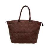 Intrecciato Zipper Tote Medium Fondant
