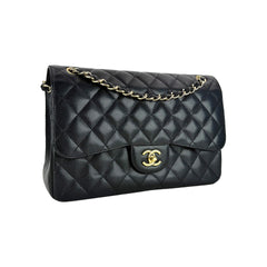 Jumbo Double Flap Caviar GHW S25