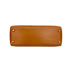 Kelly 35 Gold on Gold Swift Leather Stamp B Square