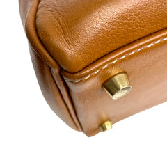 Kelly 35 Gold on Gold Swift Leather Stamp B Square