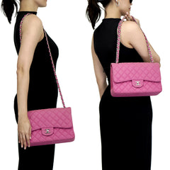 Jumbo Double Flap Caviar SHW S18