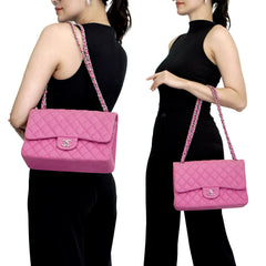 Jumbo Double Flap Caviar SHW S18