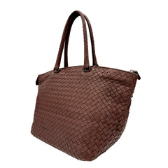 Intrecciato Zipper Tote Medium Fondant