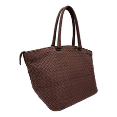 Intrecciato Zipper Tote Medium Fondant