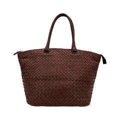 Intrecciato Zipper Tote Medium Fondant