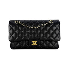 Medium Double Flap Caviar GHW S30