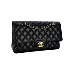 Medium Double Flap Caviar GHW S30