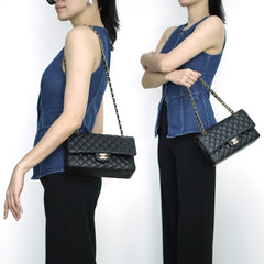 Medium Double Flap Caviar GHW S30