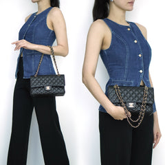 Medium Double Flap Caviar GHW S30