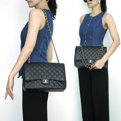 Maxi Double Flap Caviar GHW S15